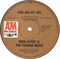 Herb Alpert & the Tijuana Brass: You Are My Life Australia 7-inch