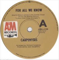 Carpenters: For All We Know Australia 7-inch