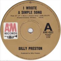 Billy Preston: I Wrote a Simple Song Australia 7-inch