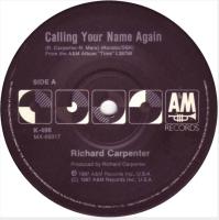Richard Carpenter: Calling Your Name Again Australia 7-inch