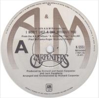 Carpenters: I Won't Last a Day Without You Australia 7-inch