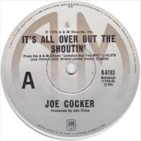 Joe Cocker: It's All Over But the Shoutin' Australia 7-inch