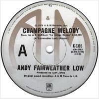 Andy Fairweather Low: Champagne Melody Australia 7-inch