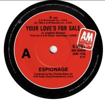 Espionage: Your Love's For Sale Australia 7-inch