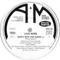 Live Wire: Don't Bite the Band France promo 12-inch