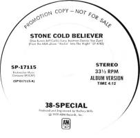 38 Special: Stone Cold Believer US promo 12-inch
