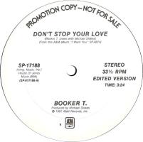 Booker T. Jones: Don't Stop Your Love US promo 12-inch
