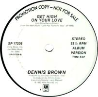 Dennis Brown: Get High On Your Love US promo 12-inch