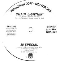 38 Special: Chain Lightnin' US promo 12-inch