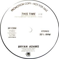 Bryan Adams: This Time US promo 12-inch