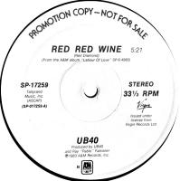 UB40: Red Red Wine US promo 12-inch