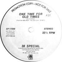38 Special: One Time For Old Times US promo 12-inch