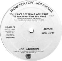Joe Jackson: You Can't Get What You Want US promo 12-inch
