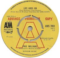 Paul Williams: Life Goes On Britain promo 7-inch