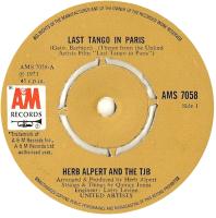 Herb Alpert & the Tijuana Brass: Last Tango In Paris Britain 7-inch