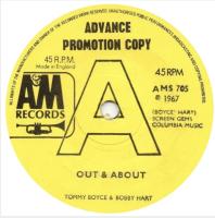 Tommy Boyce & Bobby Hart: Out & About Britain 7-inch
