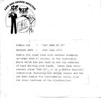 Humble Pie: Get Down to It Britain 7-inch