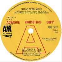 Gallagher & Lyle: Sittin' Down Music Britain promo 7-inch