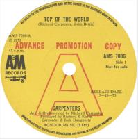 Carpenters: Top Of the World Britain promo 7-inch