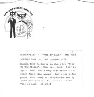 Hudson-Ford: Take It Back Britain 7-inch