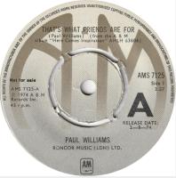 Paul Williams: That's What Friends Are For Britain promo 7-inch