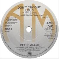 Peter Allen: Don't Cry Out Loud Britain 7-inch