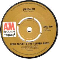 Herb Alpert & the Tijuana Brass: Jerusalem Britain 7-inch