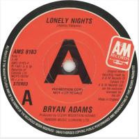 Bryan Adams: Lonely Nights Britain promo 7-inch