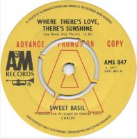 Sweet Basil: Where There's Love There's Sunshine Britain promo 7-inch