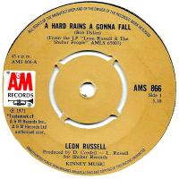 Leon Russell: A Hard Rains a Gonna Fall Britain 7-inch