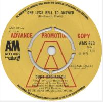 Burt Bacharach: One Less Bell to Answer Britain promo 7-inch