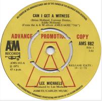 Lee Michaels: Can I Get a Witness Britain promo 7-inch