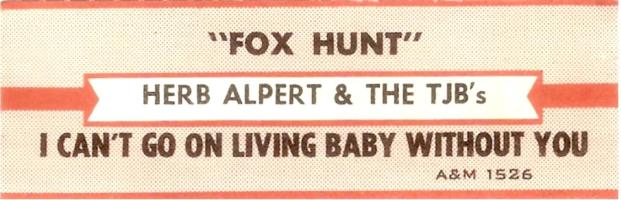 Herb Alpert & the Tijuana Brass: Fox Hunt US jukebox strip