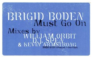 Brigid Boden: Must Go On US 12-inch promo sticker