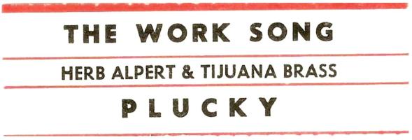 Herb Alpert & the Tijuana Brass: The Work Song US jukebox strip