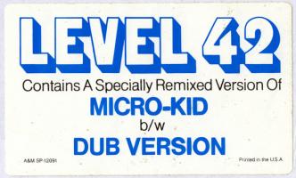 Level 42: Micro-Kid US promo sticker