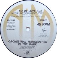 Orchestral Manoeuvres in the Dark: So In Love US 12-inch