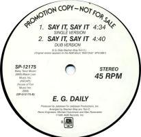 E. G. Daily: Say It, Say It US promo 12-inch