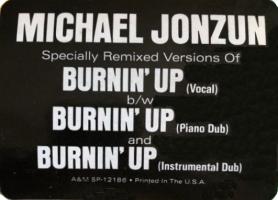 Michael Jonzun: Burnin' Up US promo. sticker