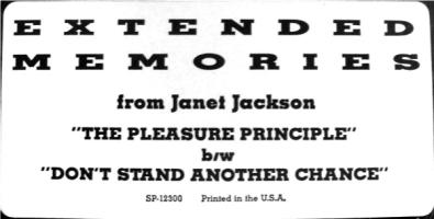 Janet Jackson: The Pleasure Principle US promo sticker