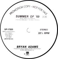 Bryan Adams: Summer Of '69 US promo 12-inch