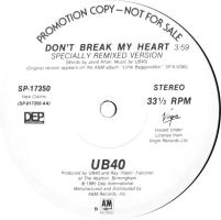 UB40: Don't Break My Heart US promo 12-inch