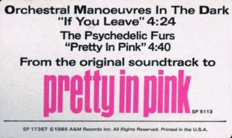 Pretty In Pink US promo 12-inch sticker