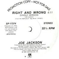 Joe Jackson: Right and Wrong US promo 12-inch
