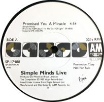 Simple Minds Live US promo 12-inch
