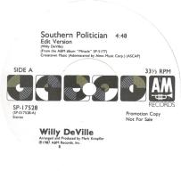 Willy DeVille: Southern Politician US promo 12-inch