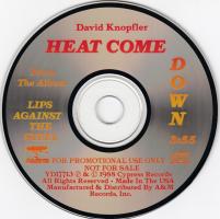 David Knopfler: Heat Come Down US promo CD single