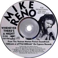 Mike Reno: Whenever There's a Night US promo CD single