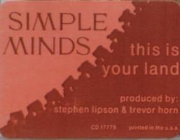 Simple Minds: This Is your Land US promo sticker