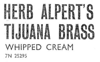 Herb Alpert & the Tijuana Brass: Whipped Cream Britain ad